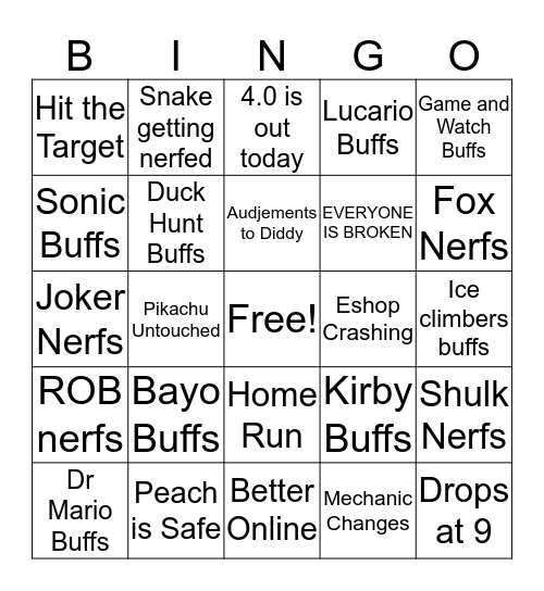 4.0 Bingo Card