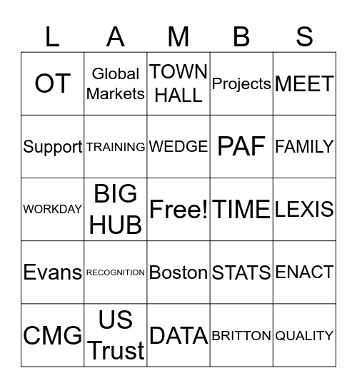 CDM BINGO Card