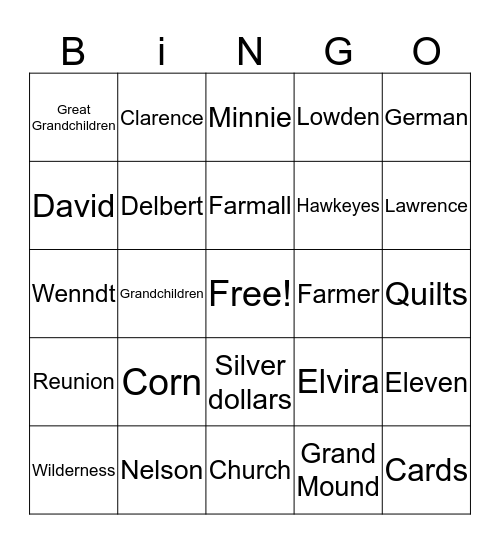 Wenndt Bingo Card