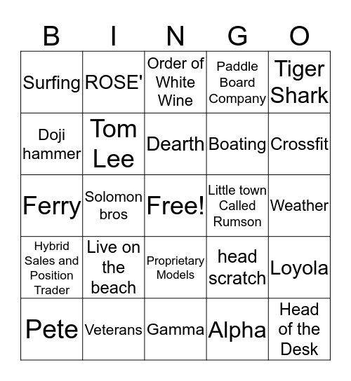 Ronnie Bingo Card