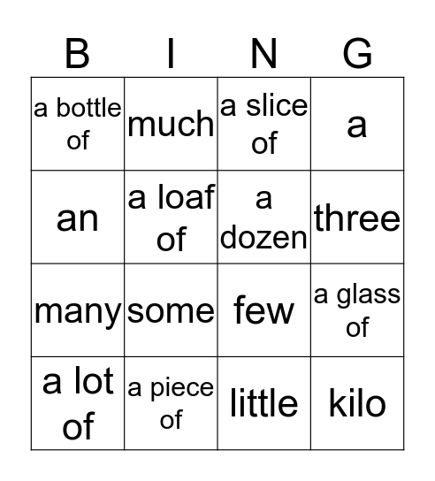 teenstation 4 - Lesson 1 - Bingo Card