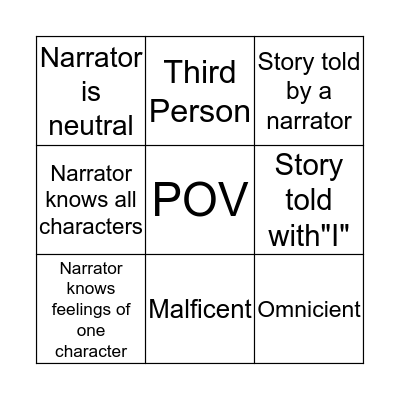 POV Bingo Card