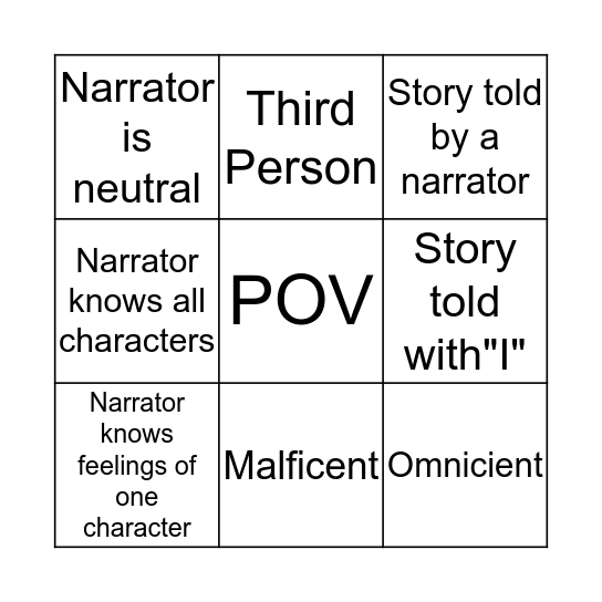 POV Bingo Card