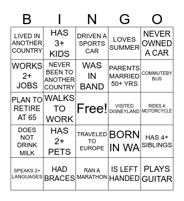 Equity Bingo Card