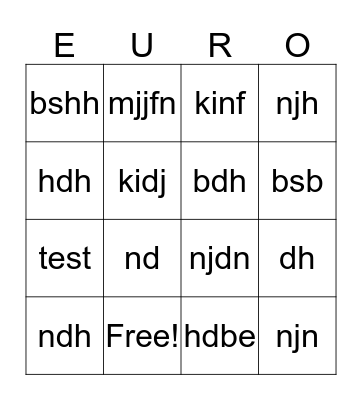 D O M B U R G Bingo Card