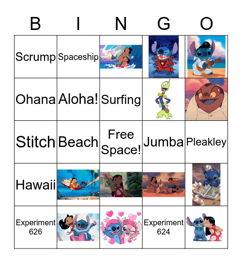 Lilo and Stitch Bingo Card