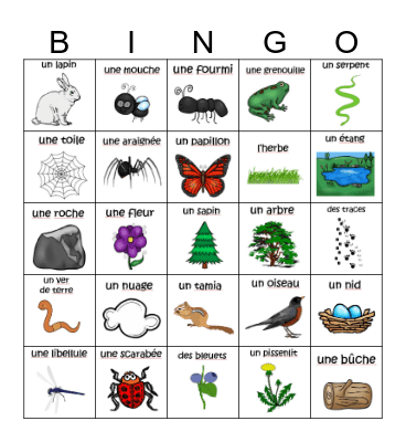 La Nature Bingo Card