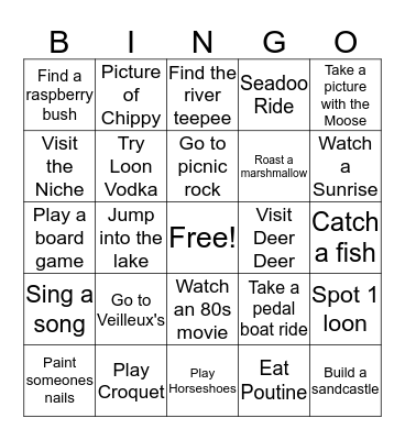 BPB Family Olympics Bingo Card