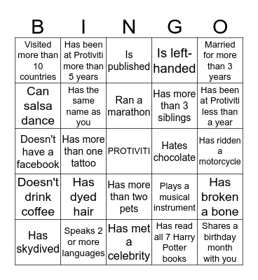 Chicago R&C Ice Breaker Bingo Card