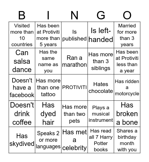 Chicago R&C Ice Breaker Bingo Card