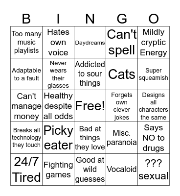Dusty Bingo Card
