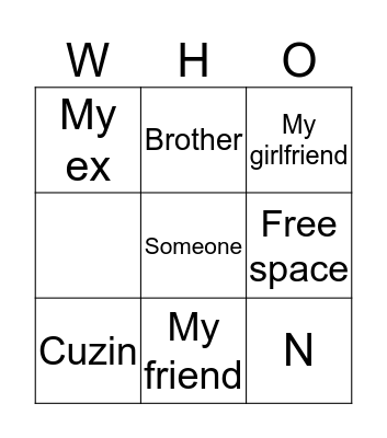Who I text on Instagram  Bingo Card
