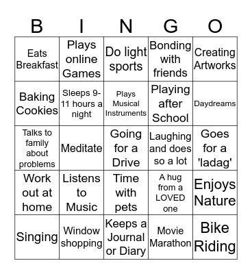 STRESS BINGO Card