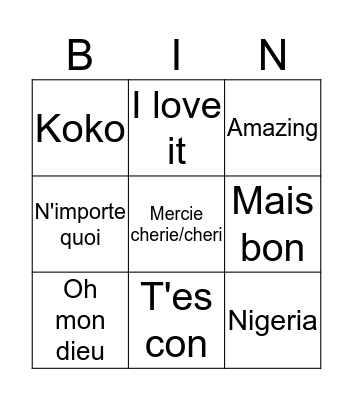 Anouk's Bachelorette Bingo Card