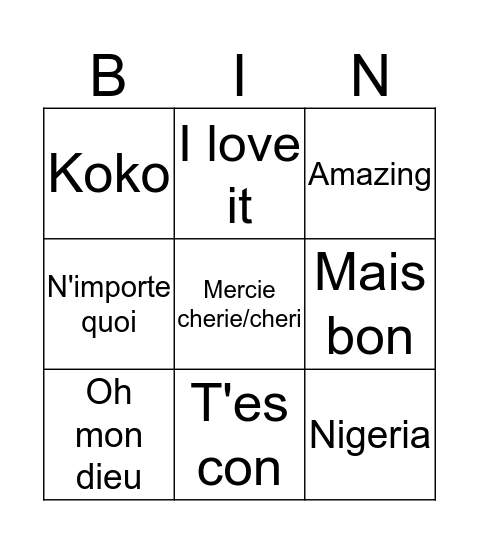 Anouk's Bachelorette Bingo Card