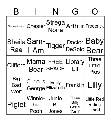 CHARACTERS BINGO Card