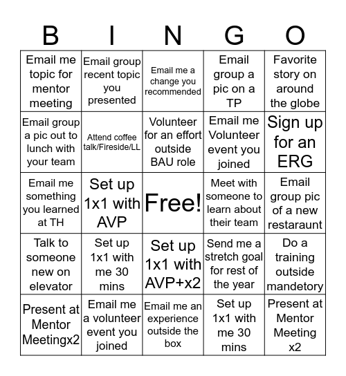 Febles Team Bingo Card