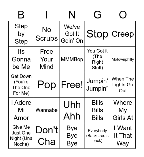 1 Boy Girl Bands Bingo Card 1-boy-girl-bands-bingo-card