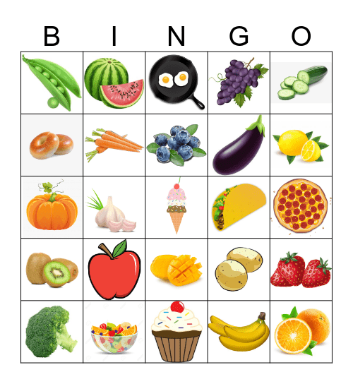 Grocery Store  Bingo Card