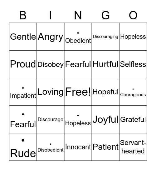 ACT-ITUDE BINGO Card