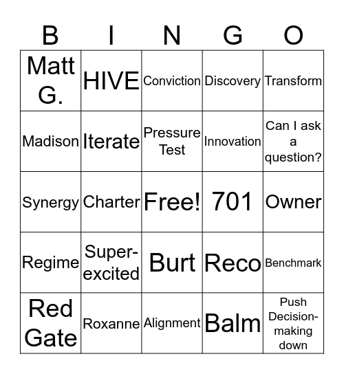 Sr. Meeting Bingo Card