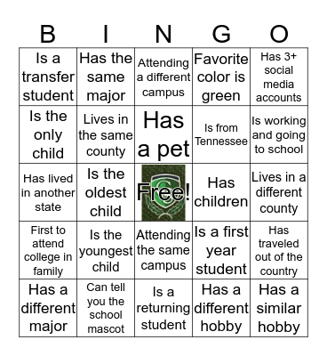 Columbia State Community College Bingo Card