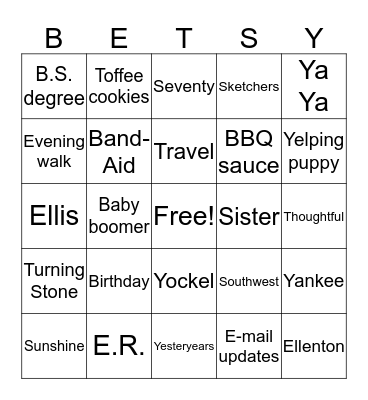 BETSY Bingo Card