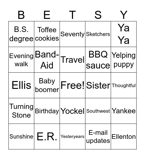 BETSY Bingo Card