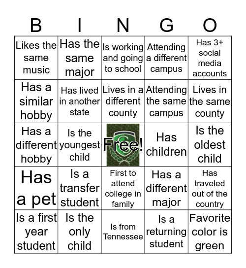 Columbia State Community College Bingo Card