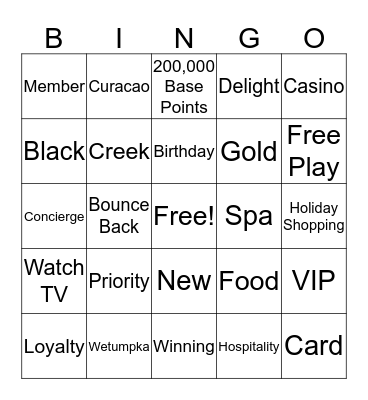WIND CREEK Bingo Card