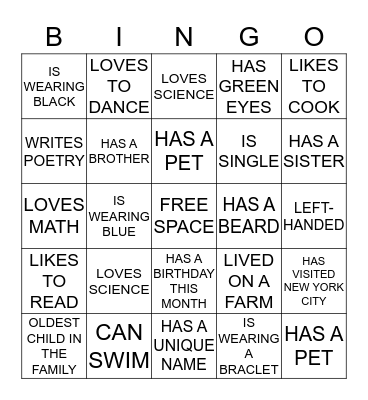 BINGO Card