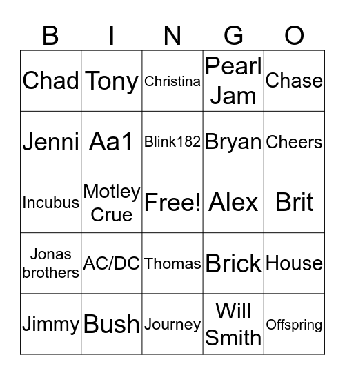 JAM ON! BINGO Card