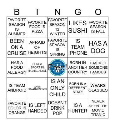 "GET TO KNOW U" BINGO  Bingo Card