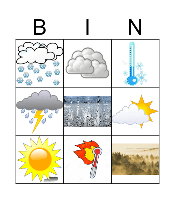 Weather Bingo Card