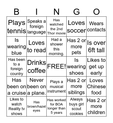 RUNDA TEAM Bingo Card