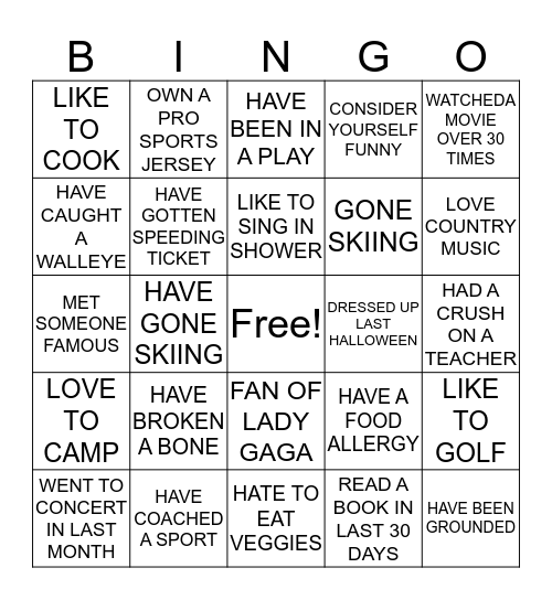 SILENT IMPACT BINGO Card