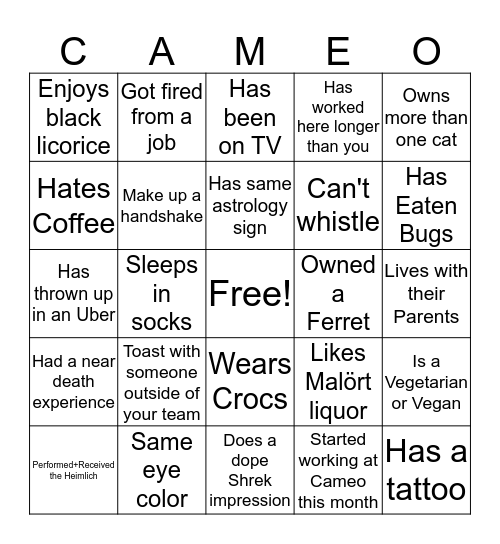 Find Someone Who... Bingo Card