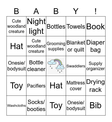 Baby Schweitzer Bingo! Bingo Card