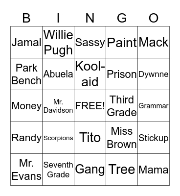 Scorpions Bingo Card