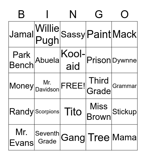 Scorpions Bingo Card