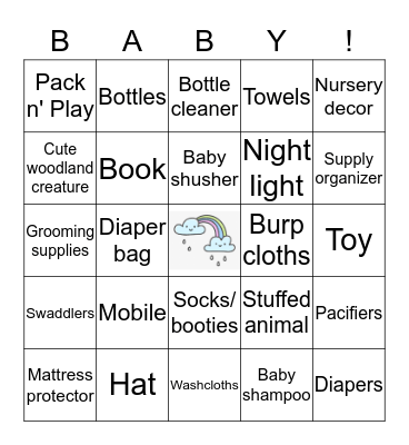 Baby Schweitzer Bingo! Bingo Card