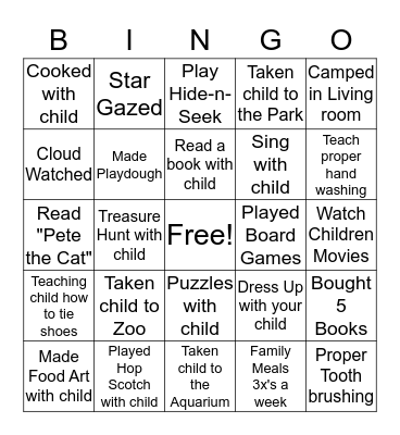 Head Start Parent Orientation  Bingo Card