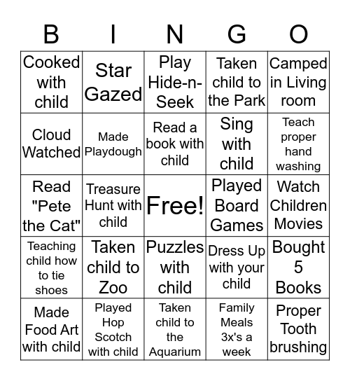 Head Start Parent Orientation  Bingo Card