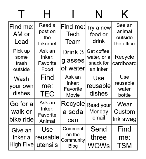 THINK BINGO Card