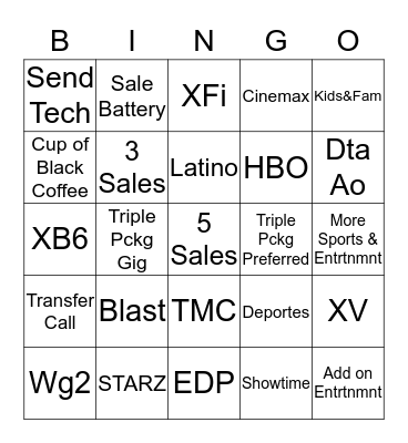 Telesales Bingo Card