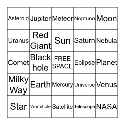 GALAXY BINGO Card