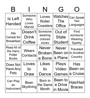 Who's Who? Bingo Card