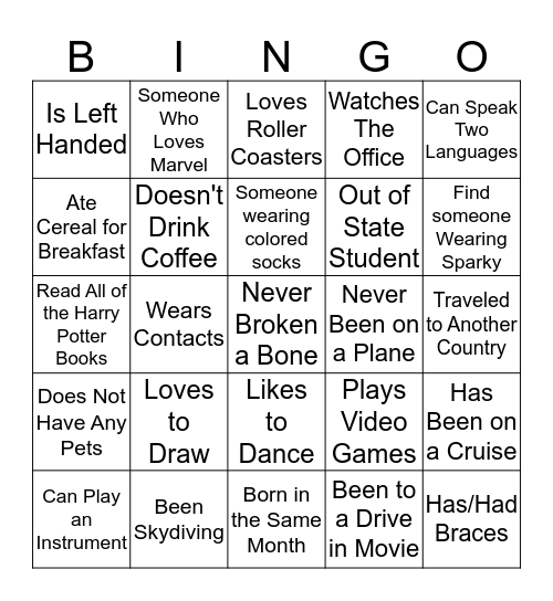 Who's Who? Bingo Card