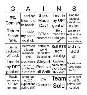 Management Bingo Card