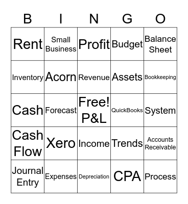 Fun with Accounting Bingo Card